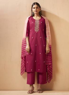 Red embroidered with handwork
 chinnon straight 3