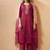 Red embroidered with handwork
 chinnon straight