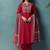 Red printed cotton blend straight
