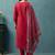 Red printed cotton blend straight