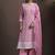 Pink embroidered schiffly pure cotton straight