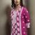 Pink embroidered chinnon straight