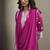 Pink embroidered chinnon straight