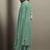 Pista green embroidered chinnon straight
