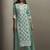 Pista green embroidered chinnon straight