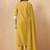 Yellow embroidered schiffly cotton blend straight