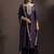 Wine embroidered vichitra silk straight