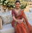 Rust tissue embroidery work saree with work blouse piece