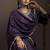 Wine embroidered vichitra silk straight