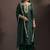 Green embroidered vichitra silk straight
