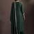 Green embroidered vichitra silk straight
