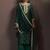 Green embroidered vichitra silk straight
