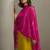 Yellow embroidered cotton blend straight