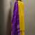 Yellow embroidered cotton blend straight