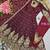 Maroon colour embroidered georgette anarkali suit set with dupatta & pant