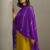 Yellow embroidered cotton blend straight