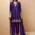 Purple embroidered vichitra silk gown