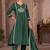 Green embroidered chinnon anarkali