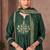 Green embroidered chinnon anarkali