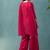 Red embroidered silk blend straight & palazzo