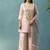 Light pink embroidered silk blend straight & palazzo