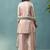 Light pink embroidered silk blend straight & palazzo