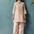 Light pink embroidered silk blend straight & palazzo