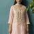 Light pink embroidered silk blend straight & palazzo