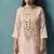 Light pink embroidered silk blend straight & palazzo