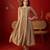 Beige vichitra silk embroidered anarkali kurta set.