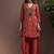 Rust embroidered with mirror work silk blend straight & palazzo