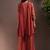 Rust embroidered with mirror work silk blend straight & palazzo