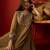 Beige vichitra silk embroidered anarkali kurta set