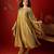 Beige vichitra silk embroidered anarkali kurta set