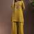 Mustard embroidered with mirror work silk blend straight & palazzo
