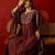 Maroon vichitra silk embroidered anarkali kurta set