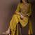 Mustard embroidered with mirror work silk blend straight & palazzo