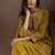 Mustard embroidered with mirror work silk blend straight & palazzo
