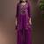 Purple embroidered with mirror work silk blend straight & palazzo