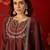 Maroon vichitra silk embroidered anarkali kurta set