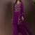 Purple embroidered with mirror work silk blend straight & palazzo