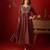 Maroon vichitra silk embroidered anarkali kurta set
