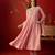 Pink vichitra silk embroidered anarkali kurta set