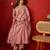 Pink vichitra silk embroidered anarkali kurta set