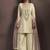 Cream embroidered silk blend straight & palazzo