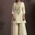 Cream embroidered silk blend straight & palazzo
