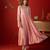Pink vichitra silk embroidered anarkali kurta set