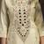 Cream embroidered silk blend straight & palazzo