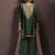 Green embroidered silk blend straight & palazzo