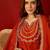 Orange vichitra silk embroidered anarkali kurta set.